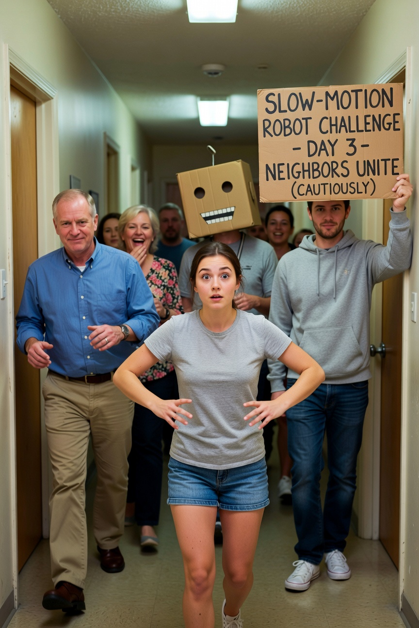 Mia Carter’s Slow-Motion Robot Challenge Sparks Hallway Parade Chaos