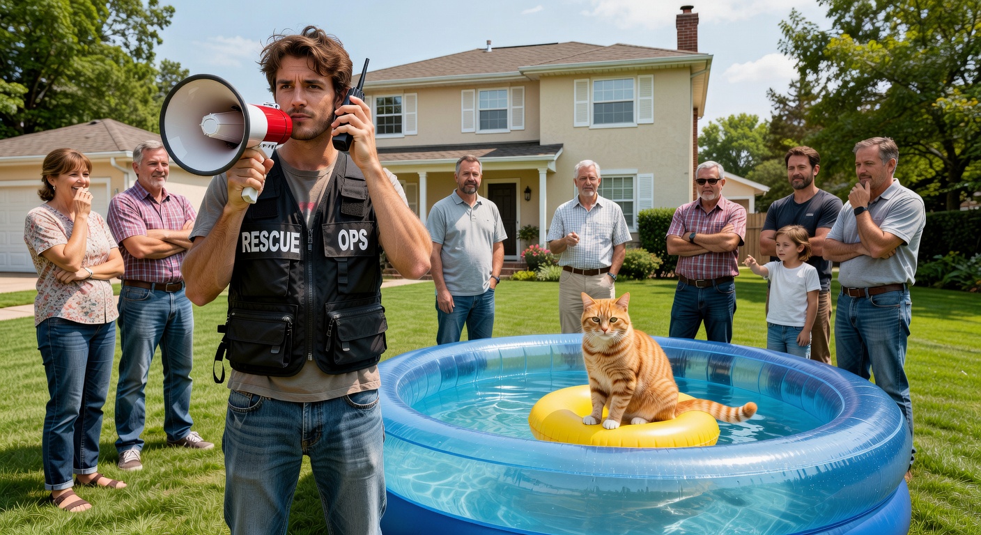Local Hero Parker Hughes Leads Cat Rescue in Inflatable Hot Tub Debacle