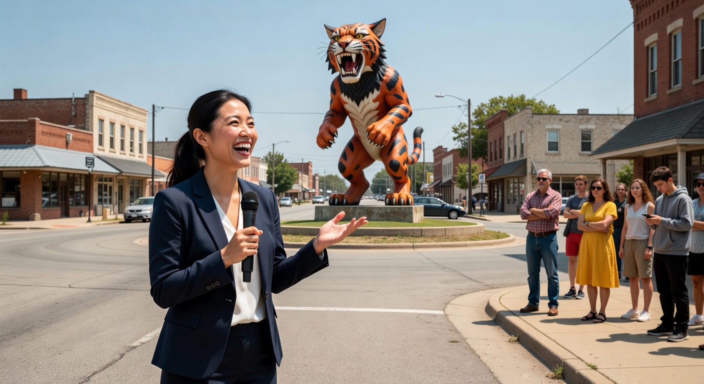 Small Town Debates Roundabout Statue, Scarlett Harris Sparks Unexpected Chaos